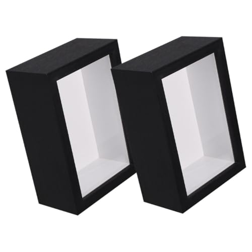 Cabilock 2pcs Holzbox Rahmen Holz Deep Box Display -hülle Mit Fenster 3d -bilderrahmen Für Getrocknete Blumen DIY Bastelhochzeit Erinnerungen Fotos von Cabilock