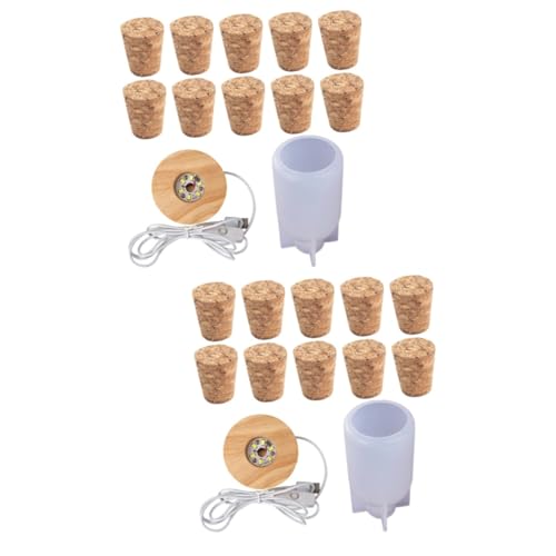 Cabilock 2sätze Flaschenlampe Mit Silikonform Teiliges Für Handgemachte Nachtlichter Sockel Und Warmem Licht Für Partys Und Dekoration von Cabilock