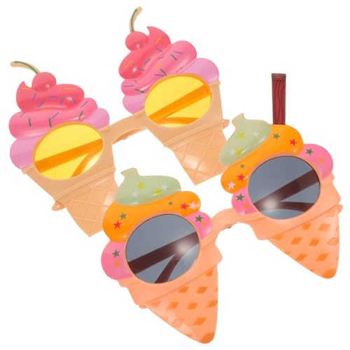 Cabilock 2stücke Eiscreme Sonnenbrillen Hawaii Party Zubehör Lustige Strandbrille Für Erwachsene Fotorequisiten Für Sommerfestlichkeiten von Cabilock