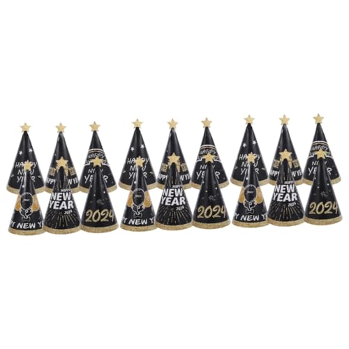 Cabilock 3 Sätze Neujahrs Papierhüte Leichte Partyhüte Für Dekorative Fotorequisiten Für Neujahrsfeiern Schwarz Gold Design Für Festliche Anlässe 6 Stück * 3 von Cabilock