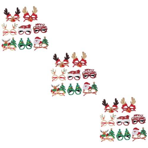 Cabilock 3 Sätze Teiliges Weihnachtsbrillen Für Erwachsene Und Spaßige Party Accessoires Rot Und Grün Foto Requisiten Für Festliche Anlässe Und Weihnachtsfeiern 8 Stück * 3 von Cabilock