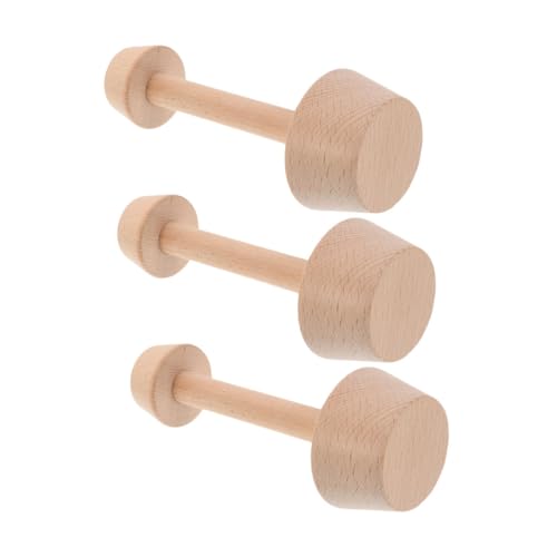 Cabilock 3 Stück Doppelseitiger Holz Eierkuchentamper Teiliges Natürliches Holzbackwerkzeug für Mini Pies Präzises Teigpressen Dekoratives Küchenzubehör für Eier und Käsekuchen von Cabilock