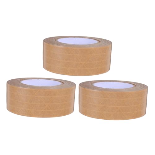 Cabilock 3 Stück Geripptes Kraftpapierband Strapazierfähiges Versandklebeband Braunes Versandklebeband Klebeband Zum Versenden Von Paketen Hochleistungs-kraftband Packband Aus Kraft Khaki von Cabilock