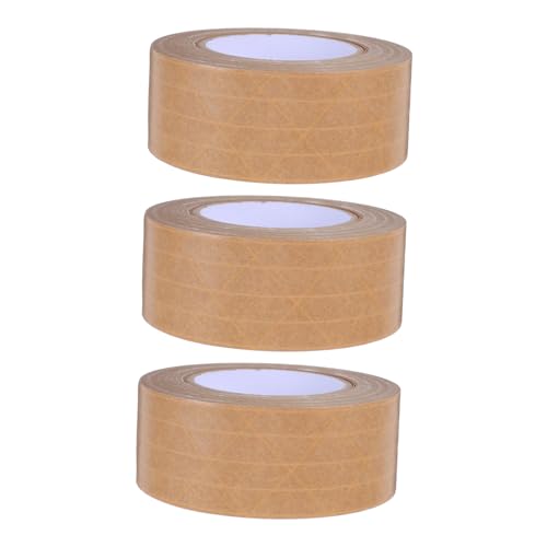Cabilock 3 Stück Geripptes Kraftpapierband Versandklebeband Wasseraktiviertes Bastelband Hochleistungs-verpackungsband Klebeband Zum Versenden Von Paketen Rahmendichtband Khaki von Cabilock