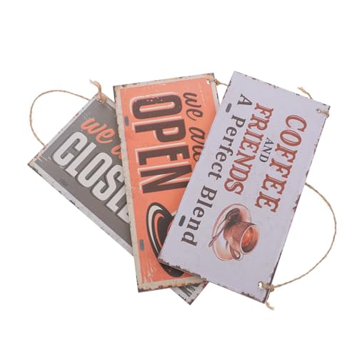 Cabilock 3 Stück Holz Türschilder Set aus Dekorative Hängeschilder für Bar und Restaurant Robuste Holzsignale mit Juteseil Praktische Shop Türdekoration Cabilock 3 Stück Holz Türschilder Set aus Dekorative Hängeschilder für Bar und Restaurant Robuste Holzsignale mit Juteseil Praktische Shop Türdekoration von Cabilock