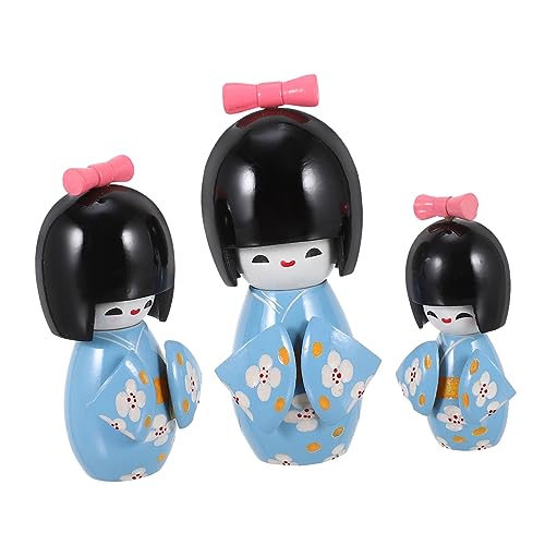 Cabilock 3 Stück Japanische Kimono-holzpuppen – Bezaubernd in Traditioneller Kleidung – Schreibtisch- - von Cabilock