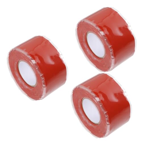 Cabilock 3 Stück Reparaturgürtel für Wasserrohr -Lecks einfach Dichtungsband wasserdichtes Badezimmer Klempner biegen Naht Klebeband für Abdichtband Wasserleckbänder Silikon-Gummi rot von Cabilock