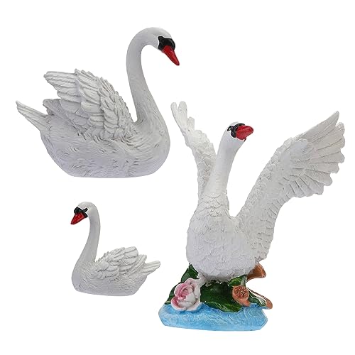 Cabilock 3 Stück Teiliges Dekorative Mikrolandschaft Süßes Schwan Ornament aus Harz für Tischdekoration Büro Cabilock 3 Stück Teiliges Dekorative Mikrolandschaft Süßes Schwan Ornament aus Harz für Tischdekoration Büro von Cabilock