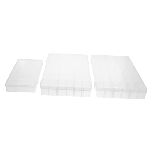 Cabilock 3 Stück Transparente PP Kunststoff Aufbewahrungsbox mit Verstellbaren Fächern Abnehmbar Vielseitiger Organizer für Schmuck Ringe Kleine Praktische Sortierbox für Kleinteile von Cabilock