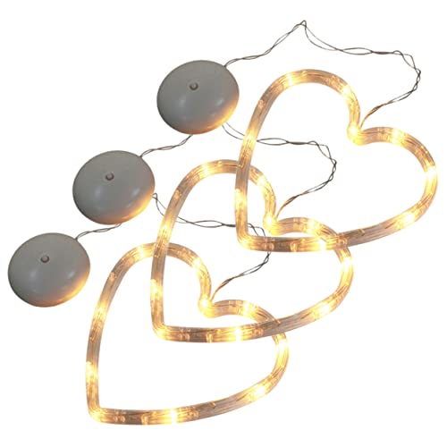Cabilock 3 Stück Valentinstag Fensterlichter Dekoration Herzförmige LED Lichter mit Saugnapf für Romantische und Partybeleuchtung Cabilock 3 Stück Valentinstag Fensterlichter Dekoration Herzförmige LED Lichter mit Saugnapf für Romantische und Partybeleuchtung von Cabilock