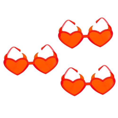 Cabilock 3 Stück Valentinstag Herz Sonnenbrille Lustige Teufelsbrille für Partys Einzigartige Fotorequisiten Rote Herzbrillen für Frauen Party Zubehör Cabilock 3 Stück Valentinstag Herz Sonnenbrille Lustige Teufelsbrille für Partys Einzigartige Fotorequisiten Rote Herzbrillen für Frauen Party Zubehör von Cabilock