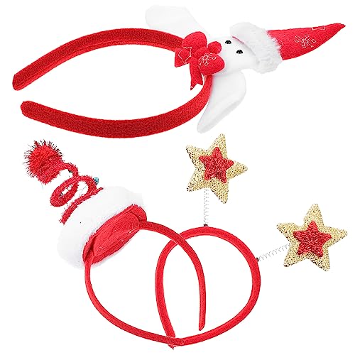 Cabilock 3 Stück Weihnachtskopfschmuck Kopfbedeckung für die Weihnachtsfeier Dekorationen weihnachtshaarspangen Weihnachts haarspangen Weihnachtshaarreifen Schneemann Weihnachtshaarbänder von Cabilock