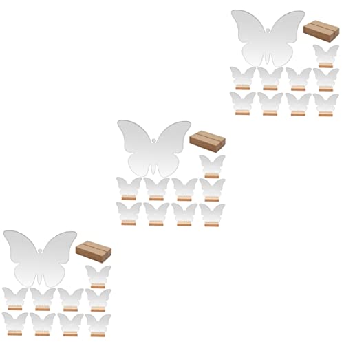 Cabilock 30 Sätze Teiliges Tischschilder mit Holzsockel Dekorative Schmetterling Sitzplatzkarten Transparente Hochzeit Tischkarten für Eventdekoration Wiederverwendbar und Leicht zu von Cabilock
