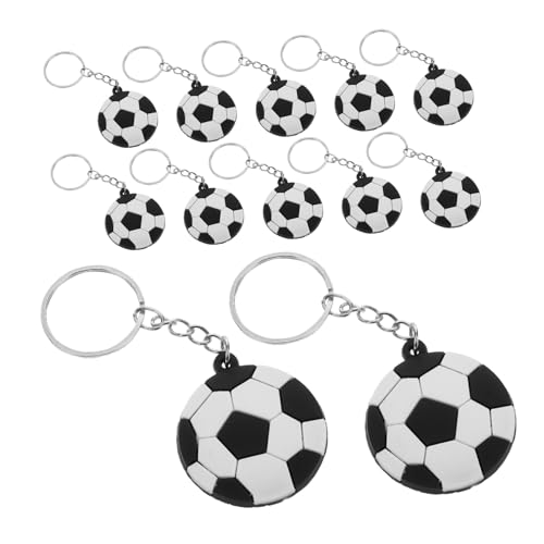 Cabilock 30 Stück Fußball Schlüsselanhänger Kreativer Schlüsselanhänger für Jungen Fußball-Schlüsselanhänger aus Metall Schlüsselbund für Jungen Schlüsselbund für weiches Gummi von Cabilock
