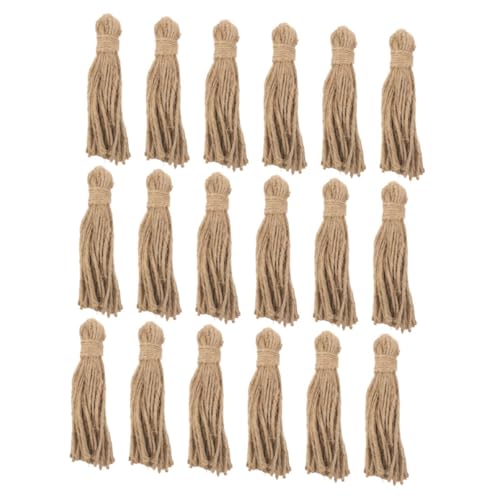 Cabilock 30 Stück Jute Tasseln für DIY Bastelprojekte Rustikale Juteseil Quasten für Holzperlen Girlanden Vielseitige Weihnachtsbaum Dekoration Natürliche Grobe Burlap Tasseln von Cabilock