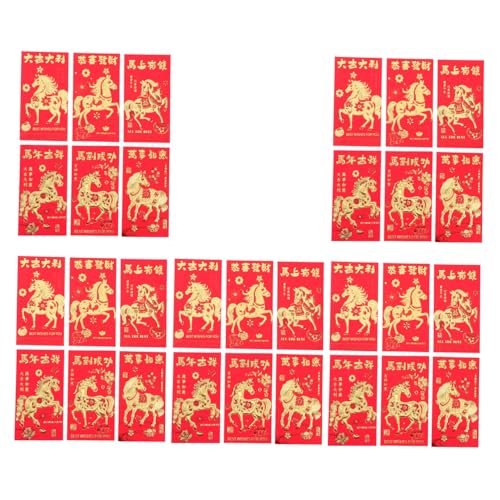 Cabilock 30 Stück Teiliges Chinesische Neujahrs Hong Bao mit Prägnantem Pferde Design Geprägte Umschläge für Frühlingsfest Vielseitig für Familie Büro Freunde Festliche Geschenkumschläge Cabilock 30 Stück Teiliges Chinesische Neujahrs Hong Bao mit Prägnantem Pferde Design Geprägte Umschläge für Frühlingsfest Vielseitig für Familie Büro Freunde Festliche Geschenkumschläge von Cabilock