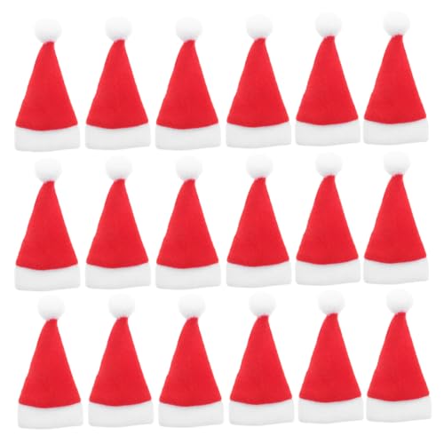 Cabilock 30 Stück Teiliges Mini Weihnachtsmann Hüte Rote Samt Bestecktaschen und Flaschenkappen Vielseitige Weihnachtsdeko Silbernes Besteckhalter Accessoire für Party und Festtagsfeiern von Cabilock
