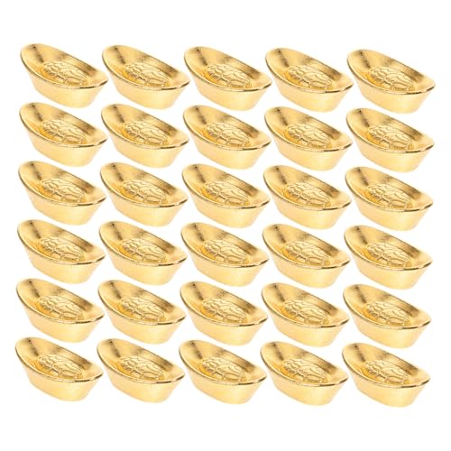 Cabilock 30 Stück Teiliges Miniatur Glücksbarren aus Massivem Legierungsmetall Chinesisches Feng Shui Yuanbao Desktop Ornament für Wohn und Bürodekoration Vielseitiges Dekorationsspielzeug von Cabilock