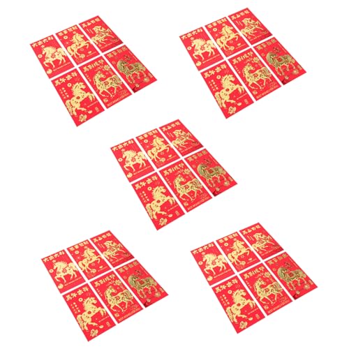Cabilock 30 Stück Teiliges Rote Umschläge Chinesisch Geprägt Design Glückliche Geldumschläge für Frühlingsfest Jahr Des Pferdes Traditionelle Neujahrs Hong Bao Vielseitig Verwendbar Cabilock 30 Stück Teiliges Rote Umschläge Chinesisch Geprägt Design Glückliche Geldumschläge für Frühlingsfest Jahr Des Pferdes Traditionelle Neujahrs Hong Bao Vielseitig Verwendbar von Cabilock