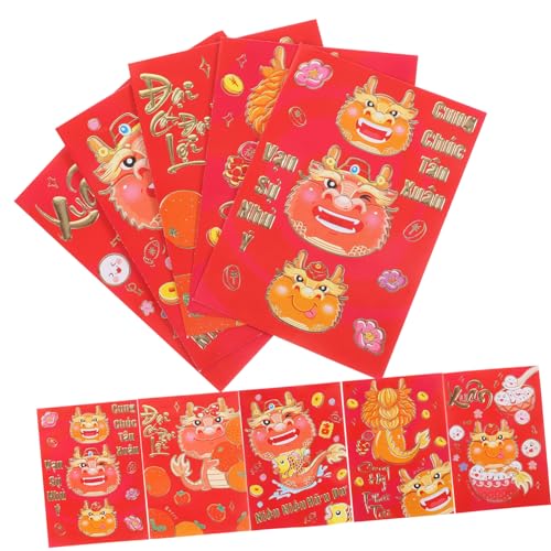 Cabilock 30 Stück Teiliges Rote Umschläge Dragon Paper Packets Mittlere Neujahrs Glückstaschen mit Traditionellen Mustern Geeignet für Chinesisches Jahr Hochzeit Geburtstag und von Cabilock