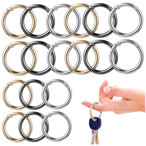 Cabilock 30 Stück Teiliges Runde Karabinerhaken aus Metall Rostfrei Glänzend Poliert Vielseitig als Schlüsselanhänger Taschen und Kofferclips Sowie DIY Zubehör für Handtaschen und von Cabilock