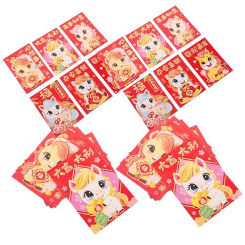 Cabilock 300 Stück Chinese Year Envelopes Year Of Horse Lucky Money Packets Traditional Lunar Festival Cash Hong Bao For Wedding Birthday Celebration Cabilock 300 Stück Chinese Year Envelopes Year Of Horse Lucky Money Packets Traditional Lunar Festival Cash Hong Bao For Wedding Birthday Celebration von Cabilock