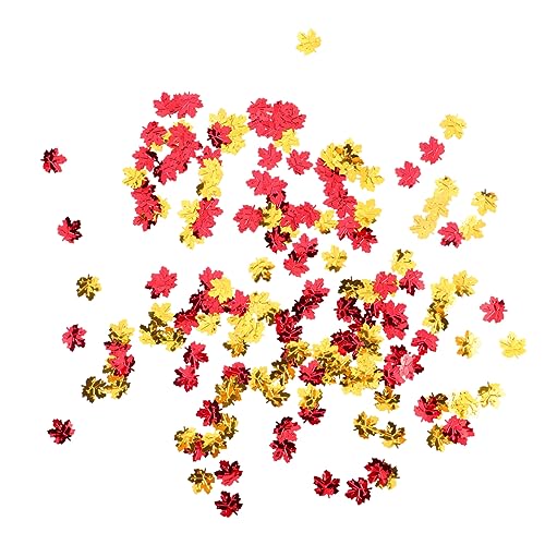 Cabilock 300 Stück Party Confetti Dekoration Thanksgiving Maple Leaf Dekoration Halloween-Tischstreuung Halloween -Dekorationen Gefälschte Herbstblätter Konfetti aus Ahornblättern Plastik von Cabilock