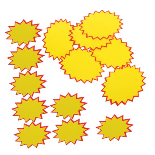 Cabilock 300 Stück Tag Löschen Flohmarkt-etiketten Hofverkauf Liefert Verkaufspreisschild Ladenverkaufsschild Flohmarkt-preisschilder Aufkleber Für Den Flohmarkt Werbeschilder Papier Yellow von Cabilock