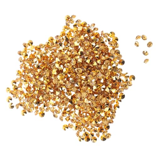 Cabilock 3000 Stück Transparente Acryl Strasssteine Flachspitzig Goldfarbener Boden Vielseitig Einsetzbar für Diy Nail Art Kleidung Schuhe Tassen und Dekoration Funkelnde Schmucksteine von Cabilock