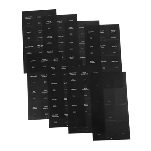 Cabilock 32 Stück Aufkleber Für Gewürzflaschen Durchsichtige Aufkleber Etiketten Für Gewürzregale Aufkleber Für Glasetiketten Etiketten Für Flaschen Gewürzetikett Black Synthetisches Papier von Cabilock