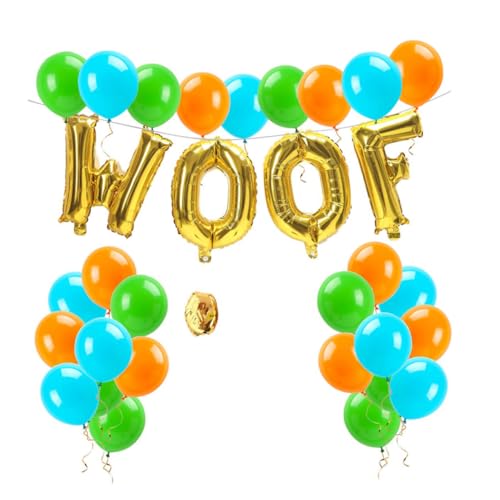 Cabilock 35Stücke Teiliges Woof Folienballon Set Für Haustiergeburtstagsfeier Einschließlich Blauen Grünen Orangenen Latexballons Und Woof Buchstabenballons Kreative Cabilock 35Stücke Teiliges Woof Folienballon Set Für Haustiergeburtstagsfeier Einschließlich Blauen Grünen Orangenen Latexballons Und Woof Buchstabenballons Kreative von Cabilock