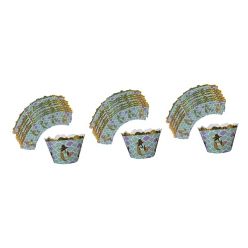 Cabilock 36 Stk Cupcake-Halter Tassen Buchstaben für Ballonaufkleber Fellschwanz Schlüsselanhänger Packpapier Papierbecher Kuchenverpackungen Cupcake-Förmchen Meerjungfrau Geschenkpapier von Cabilock