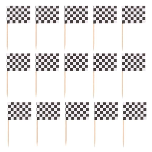 Cabilock 360 stücke Karierte Schwarz-weiße Zahnstocherflagge Rennwagen Kleine Mini-Cocktail-Obst-Cupcake-Topper Food Stick-Flaggen-Dekorationen Cabilock 360 stücke Karierte Schwarz-weiße Zahnstocherflagge Rennwagen Kleine Mini-Cocktail-Obst-Cupcake-Topper Food Stick-Flaggen-Dekorationen von Cabilock