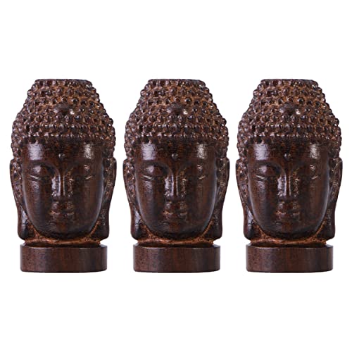 Cabilock 3St Buddha Kopf Holz Geschnitzte Ornamente Glockenspiel Statuendekor Zen-Buddha-Rahmen Sakyamuni Buddha Holzfigur Buddha Holzskulptur Sakyamuni-Figurenstatue Buddha-Statue Cabilock 3St Buddha Kopf Holz Geschnitzte Ornamente Glockenspiel Statuendekor Zen-Buddha-Rahmen Sakyamuni Buddha Holzfigur Buddha Holzskulptur Sakyamuni-Figurenstatue Buddha-Statue von Cabilock