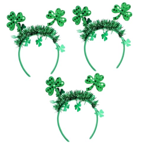 Cabilock 3st Stirnband Haarband Haargummi Stirnbänder Für Damen St. Patrick's Day Stirnband Kopfschmuck Für St. Patricks Partyzubehör Kleeblatt-haarreifen Irland Fräulein Foto von Cabilock