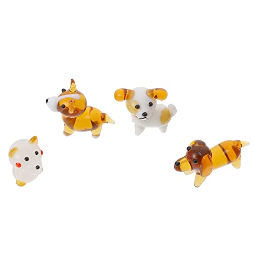 Cabilock 4 STÜCKE Cartoon Kristallglas Hund Deko Simulierte Desktop Hund Figuren Stilvolle Tischornamente für Wohnzimmer Büro Schlafzimmer für Valentinstag und von Cabilock