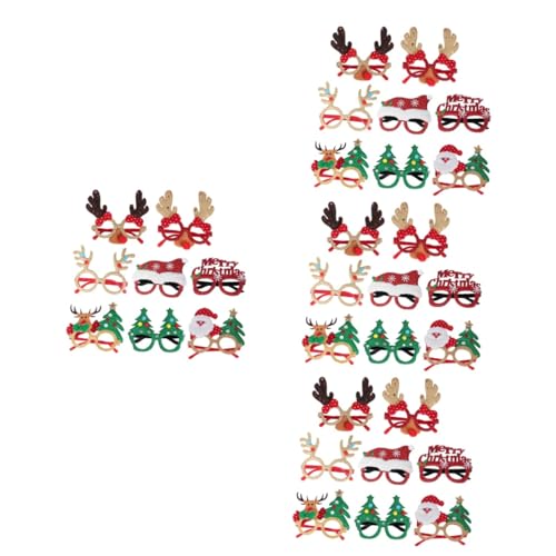 Cabilock 4 Sätze Teiliges Weihnachtsbrillen Für Erwachsene Und Lustige Party Dekoration Rot Grüne Gläser Für Weihnachten Und Festliche Anlässe Leicht Und Bequem 8 Stück * 4 von Cabilock