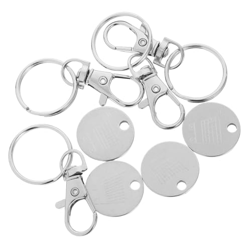 Cabilock 4 Stück Einkaufswagenchip Schlüsselanhänger Trolley Token Schlüsselring für Supermarkt Leicht Tragbar und Elegant für Einkaufswagen und Geldwechsel von Cabilock