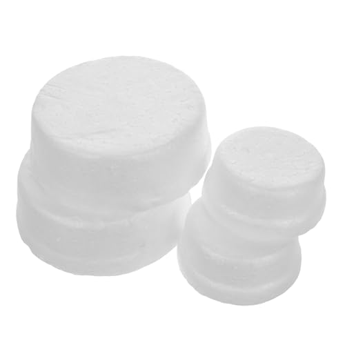 Cabilock 4 Stück Foam Cake Modell Set Weiß Rund Polystyrol Schaumstoff DIY Tortenattrappen für Basteln Backen Hochzeit Dekoration Zubehör von Cabilock