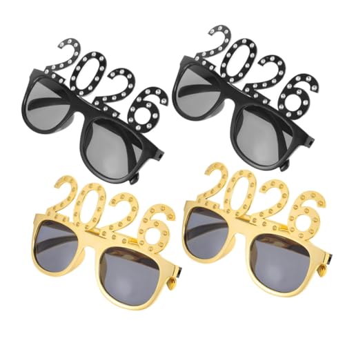 Cabilock 4 Stück Glitzer Partybrillen mit Strassrahmen Neujahrs und Abschlussfeier Brillen für Erwachsene Lustige Dekorative Fotorequisiten für Festliche Anlässe von Cabilock