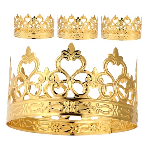 Cabilock 4 Stück Goldene Krone Tortendekoration Teiliges für Hochzeiten Geburtstagsfeiern und Empfänge Stressfreies Setup Leicht und Benutzerfreundlich für Festliche Anlässe von Cabilock