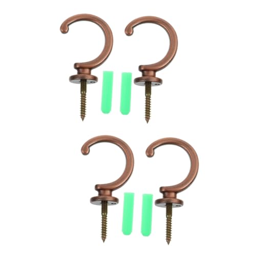 Cabilock 4 Stück Haken für Vorhangfassaden transparente Haken Vorhang-Raffhalter Wandhaken Dekoration Schlafzimmer Wall Hooks Vorhanghalter aus Zinklegierung Vorhanghaken für Zuhause rot von Cabilock
