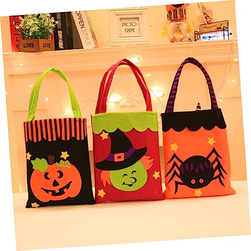 Cabilock 4 Stück Halloween Non Woven Tragetaschen Süßigkeiten Geschenkbeutel für Snack Obst Party Dekoration von Cabilock