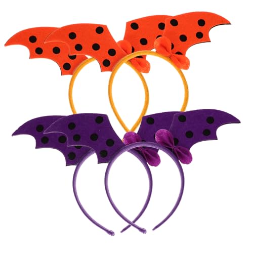 Cabilock 4 Stück Halloween Stirnband Party Stirnbänder Fledermaus Halloween Kostüm Haarreifen Teufelshörner Haarschmuck Cosplay Halloween Kopfschmuck Halloween Kostüm Stirnband von Cabilock