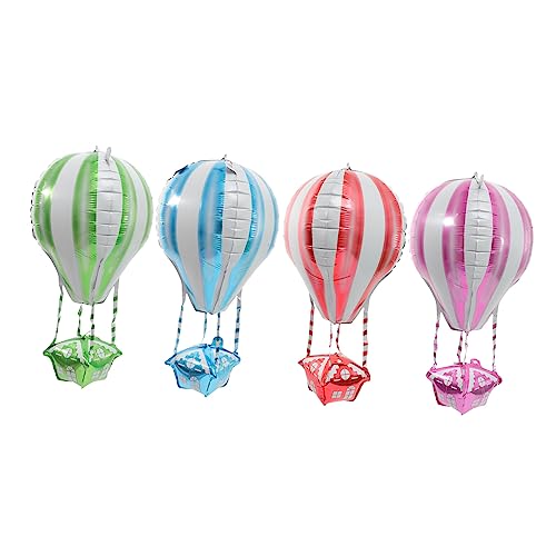 Cabilock 4 Stück Heißluftballon Luftballons für Kinderpartys Zubehör für Partydekoration party mitgebsel kinder kinderparty mitgebsel Geburtstagsparty liefert Ballon aus Aluminiumfolie 4d von Cabilock