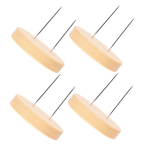 Cabilock 4 Stück Holzsockel Puppenständer mit Stabilem Standfuß Filzpuppen und Häkelpuppen Displayhalter Langlebiger Doll Display Base für DIY Handarbeiten und Puppenpräsentation von Cabilock