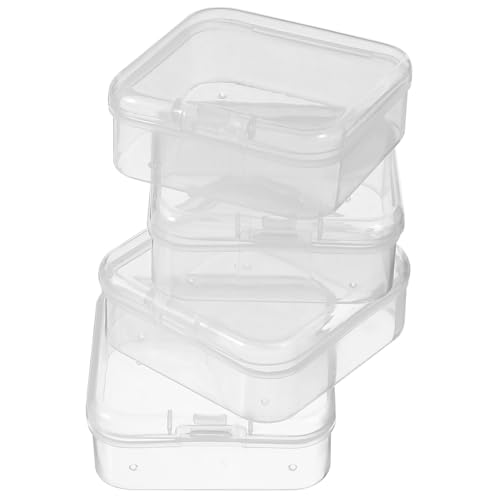 Cabilock 4 Stück Kleine Quadratische Aufbewahrungsboxen mit Deckel Transparente Kunststoff organizer für Schmuck Perlen Münzen Praktische Sortierbox mit Schnappverschluss Platzsparend Cabilock 4 Stück Kleine Quadratische Aufbewahrungsboxen mit Deckel Transparente Kunststoff organizer für Schmuck Perlen Münzen Praktische Sortierbox mit Schnappverschluss Platzsparend von Cabilock