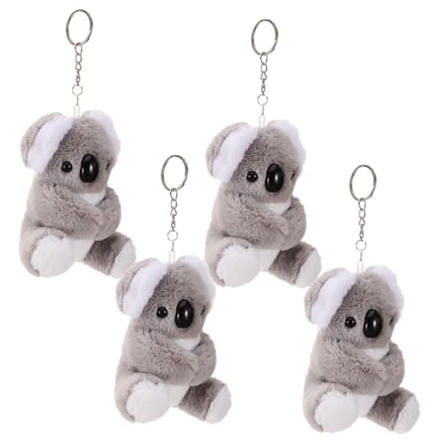 Cabilock 4 Stück Koala-schlüsselanhänger Puppentaschenanhänger Puppe Schlüsselanhänger Auto Schlüsselanhänger Tierpuppenanhänger Süßer Puppen-schlüsselanhänger Light Grey Plüsch von Cabilock