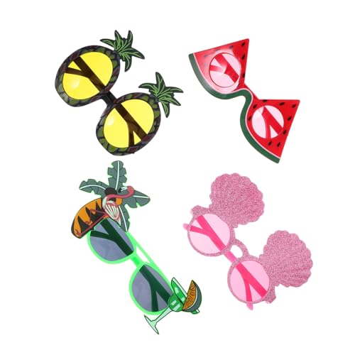 Cabilock 4 Stück Leichte Hawaii Party Sonnenbrillen mit Tropischem Design Lustige Brillen in Ananas Wassermelonen und Muschelform als Partydeko und Sommer Beach Accessoire Cabilock 4 Stück Leichte Hawaii Party Sonnenbrillen mit Tropischem Design Lustige Brillen in Ananas Wassermelonen und Muschelform als Partydeko und Sommer Beach Accessoire von Cabilock
