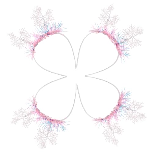 Cabilock Bezauberndes Schneeflocken-stirnband Für Weihnachten 4er-pack Weihnachts-schneeflocken-haarband Urlaubs-kopfbedeckung Party-zubehör von Cabilock